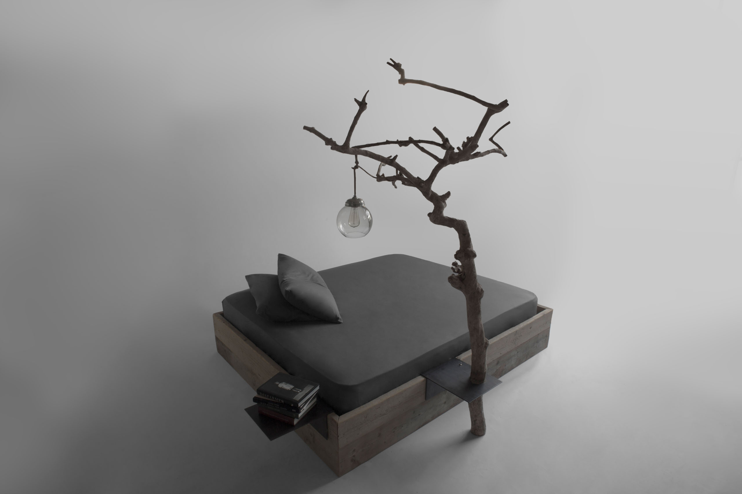 Haiku Bed adjustable glass lamp with light turned off